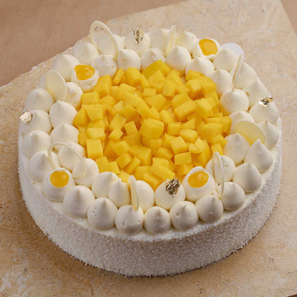 Entremet Coco Mangue Passion — Sans Gluten (8 à 10 pers)